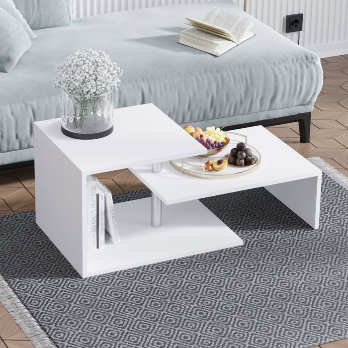 Hanah Home Mesa de Centro Dilek - Blanco Moderno 100x46x50 cm